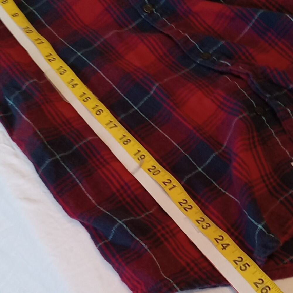 TNA Women's Size XS Red and Blue Plaid Flannel Button Down Shirt. Western - Picture 7 of 7